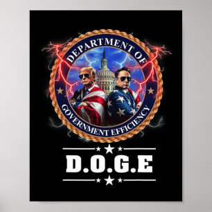 Póster Departamento de Eficiencia Gubernamental Doge Trum