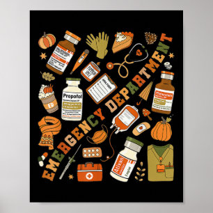 Póster Departamento De Emergencia Cae Halloween Er Enferm