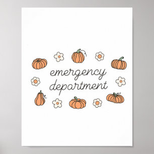Póster Departamento de Emergencia Calabazas Caídas Ed Er 