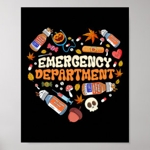 Póster Departamento De Emergencia Er Enfermera Corazón Ca