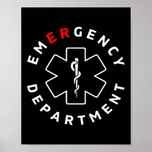 Póster Departamento De Emergencia Er Rn Enfermera Retro H