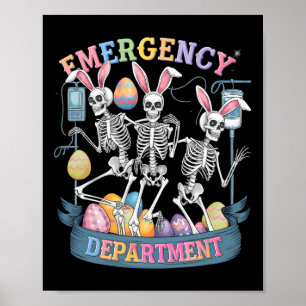 Póster Departamento de Emergencia Funny Skeleton Dancing