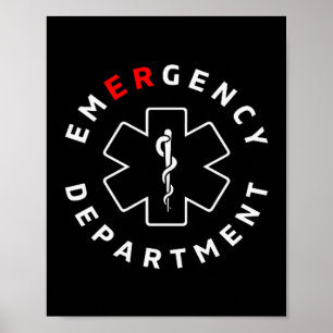 Póster Departamento de Emergencias Er Enfermera Rn Retro