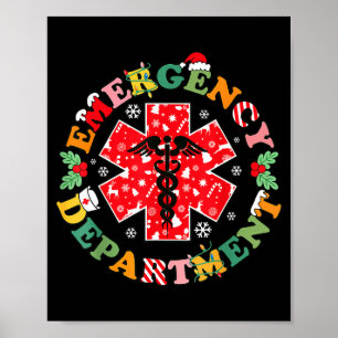 Póster Departamento de Emergencias Navideño Enfermera San