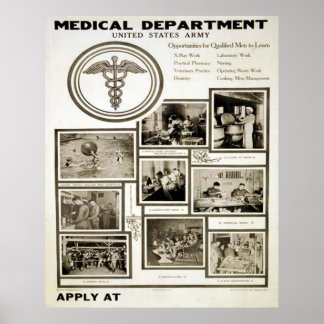 Póster Departamento Médico del Ejército de los Estados Un