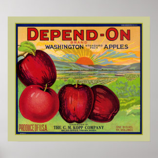 Póster Depende Del Poster De Manzanas De Washington