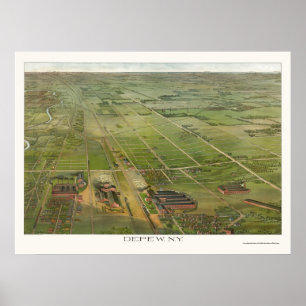Póster Depew, mapa panorámico de NY - 1898