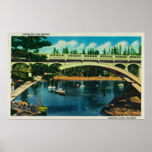 Póster Depoe Bay and Bridge, OregonDepoe Bay, OR