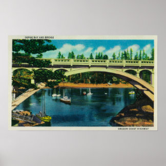 Póster Depoe Bay and Bridge, OregonDepoe Bay, OR