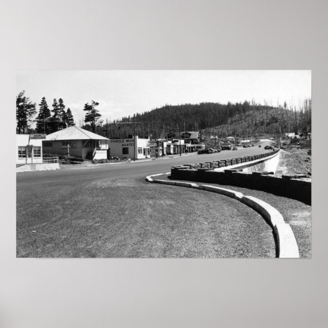 Póster Depoe Bay, Oregon Town View Along Seawall (Frente)