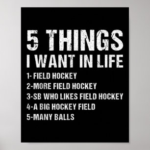 Póster Deporte 5 cosas que quiero en la vida Hockey sobre