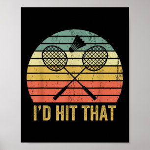 Póster Deporte de bádminton vintage divertido retro volan