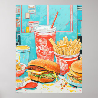 Póster Deporte de comida rápida