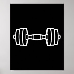 Póster Deporte de culturismo minimalista mancuerna simple