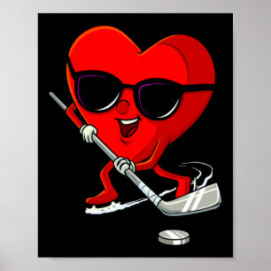 Póster Deporte de Día de San Valentín de Cute de Hockey s