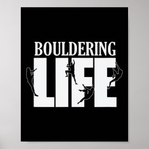 Póster Deporte de escalada en boulder como hobby de vida