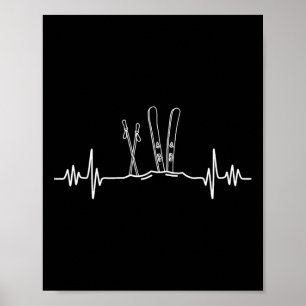 Póster Deporte de esquí Montaña Latido de esquí Vida de e