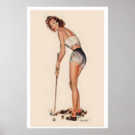 Póster Deporte de Golf Follie cuesta abajo Publicidad Vin