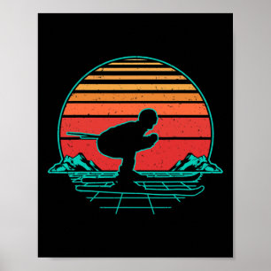 Póster Deporte de invierno de esquí regalo retro vintage