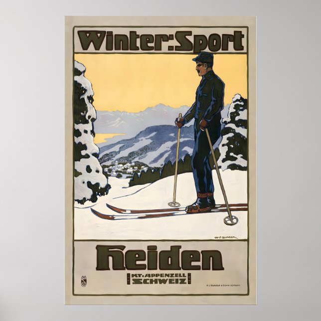 Póster Deporte de invierno Heiden Appenzell Ausserrhoden (Frente)