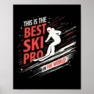 Póster Deporte de nieve de montaña profesional para esqui