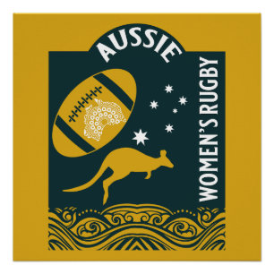 Póster Deporte de rugby de las mujeres australianas