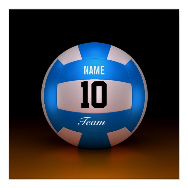 Póster Deporte de voleibol azul (Anverso)