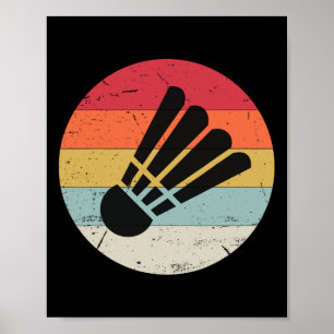 Póster Deporte del jugador de bádminton vintage del trans