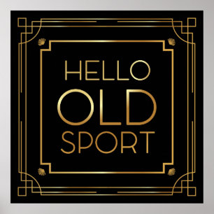 Póster Deporte del poster del art déco viejo "hola "