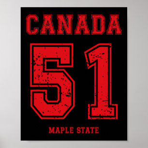 Póster Deporte divertido al estilo Canadá 51er Estado del