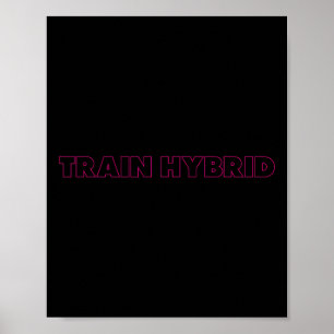 Póster Deporte Híbrido de Fitness de Carrera Levanta Pesa