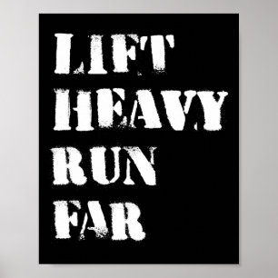 Póster Deporte Híbrido de Fitness de Carrera Levanta Pesa