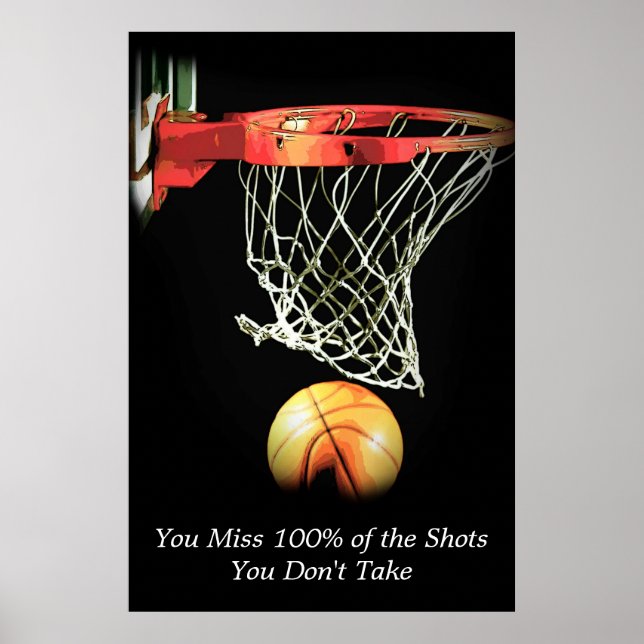 Póster Deporte Motivador de Baloncesto (Frente)