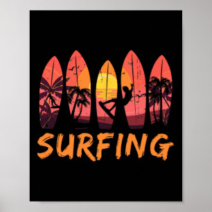 Póster Deportes acuáticos de surfista en el océano - Olas