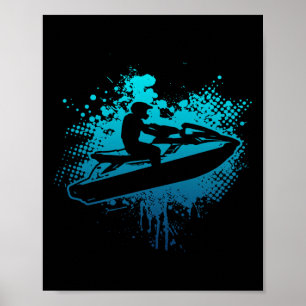 Póster Deportes acuáticos en moto de agua lago 