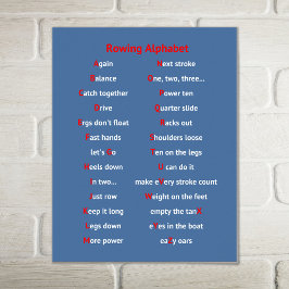 Póster Deportes con el alfabeto azul como remo