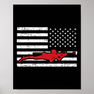 Póster Deportes de Biatlón Maratón Esquí Bandera de EE. U