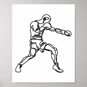 Póster Deportes de boxeo gráfico en interiores