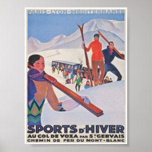 Póster Deportes de Hiver en Francia
