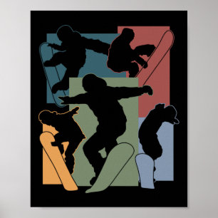 Póster Deportes de invierno divertidos Snowboard Lover Sn