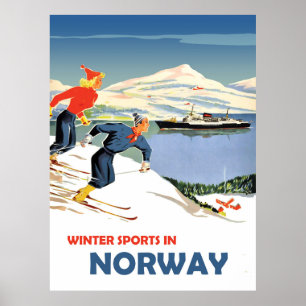 Póster Deportes de invierno en Noruega