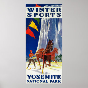 Póster Deportes de invierno en Yosemite PosterYosemite, C
