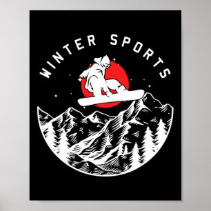 Póster Deportes de invierno Montañas de Snowboard Extreme