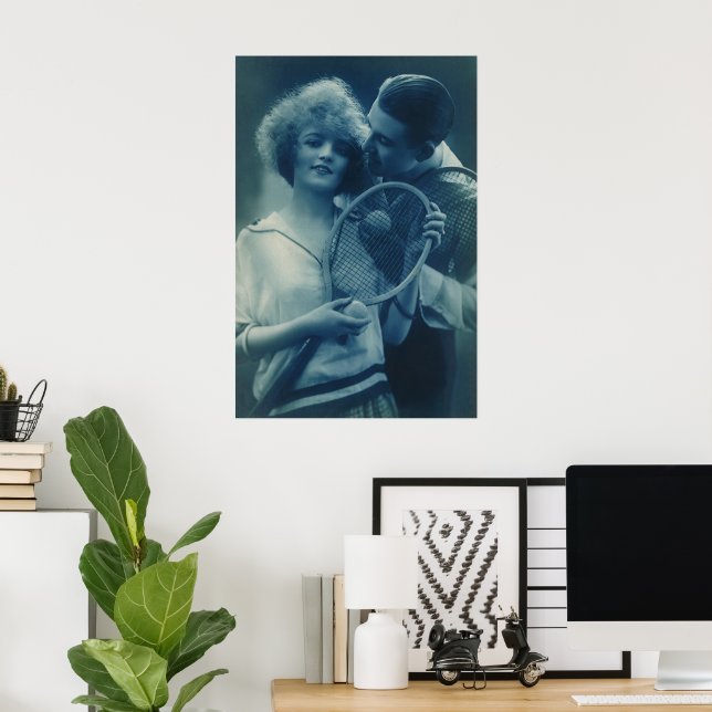 Póster Deportes de moda Tenis, Amor y Romance (Oficina en casa)