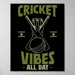 Póster Deportes Jugador de Cricket Vibraciones de Cricket