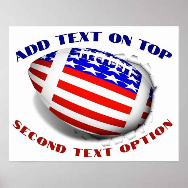 Póster Deportes patrióticos de fútbol de Estados Unidos (Frente)