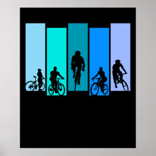 Póster Deportes Silueta Ciclista
