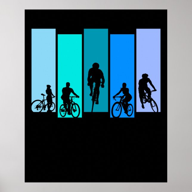 Póster Deportes Silueta Ciclista (Frente)