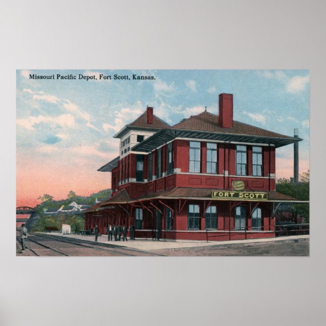 Póster Depósito de Ferrocarriles del Pacífico de Misuri (Frente)