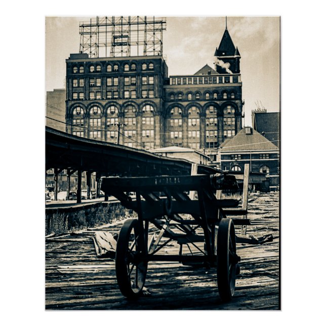 Póster Depósito de tren de la estación central de trenes  (Anverso)